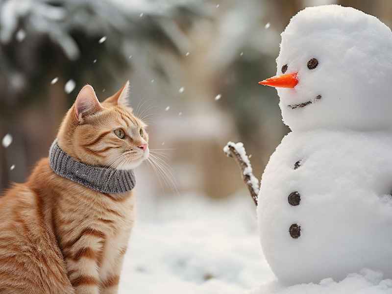 睡前故事小猫堆雪人 小猫堆雪人的故事
