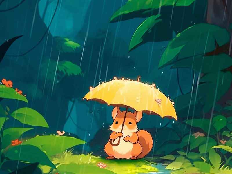 睡前故事 小松鼠的雨伞、小松鼠的雨伞故事图片 睡前故事 小松鼠的雨伞、小松鼠的雨伞故事图片
