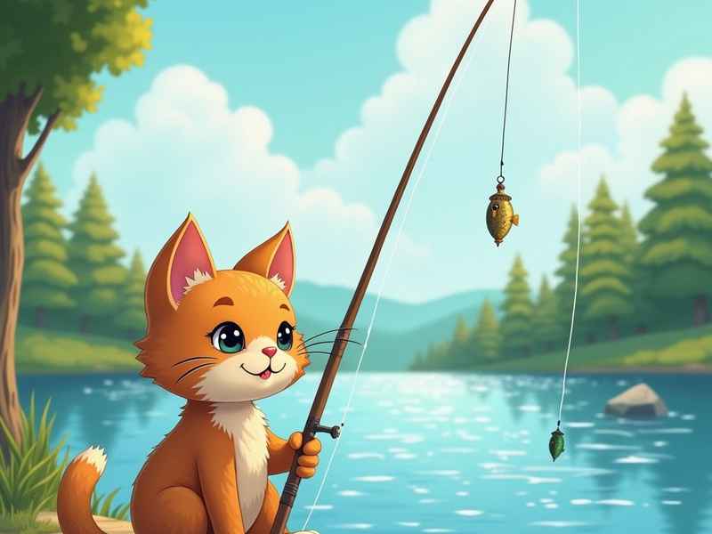 睡前故事小猫一心一意钓鱼故事 一分钟睡前故事小猫钓鱼