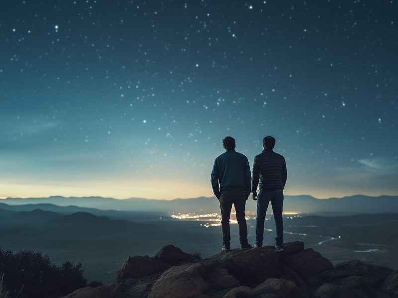 睡前故事两个；睡前故事两个人看星星