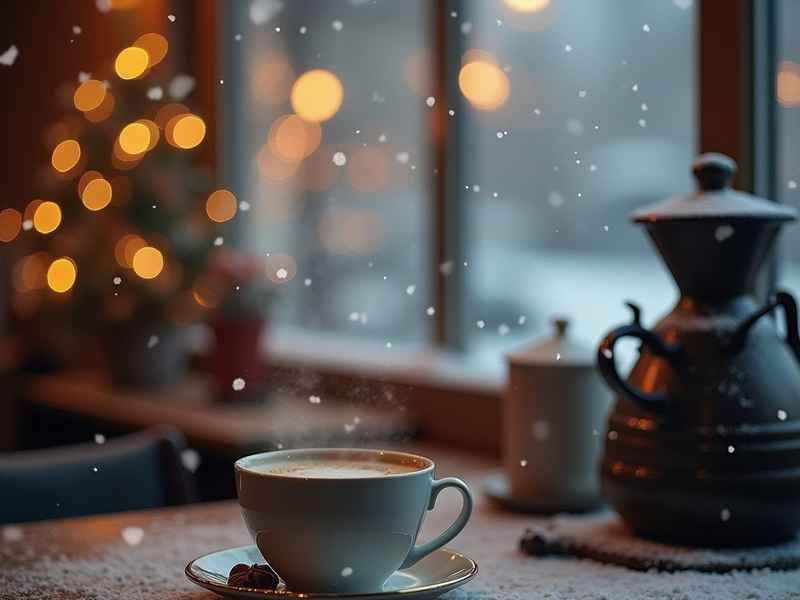 睡前故事夜灯，睡前故事夜灯咖啡馆的初雪