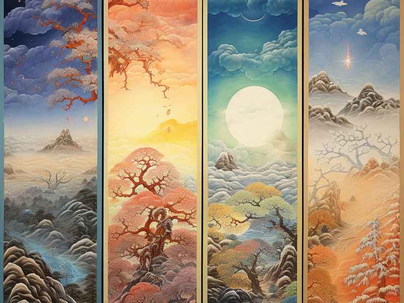 墙上四季故事,四季墙画 墙上四季故事,四季墙画