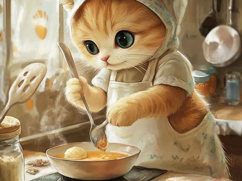 小猫做饭的故事（小猫做饭的故事视频）