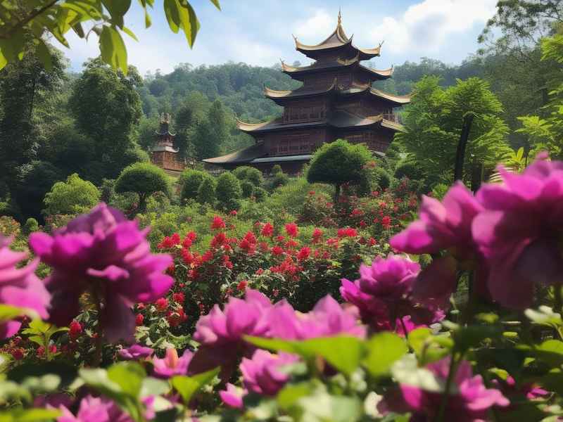 五指山茶故事农庄、五指山茶故事农庄的花开了