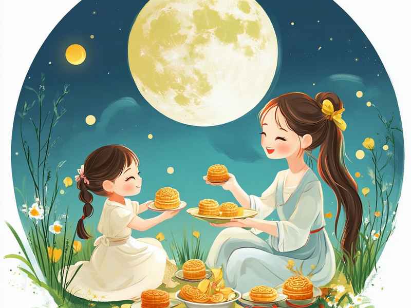 中秋传说故事绘画，中秋节传说故事绘画