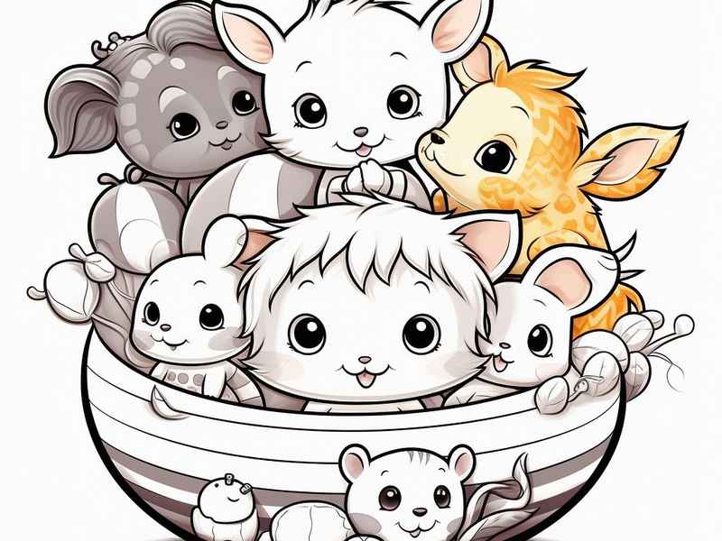呆萌卡通动物图绘画，呆萌卡通动物图绘画大全