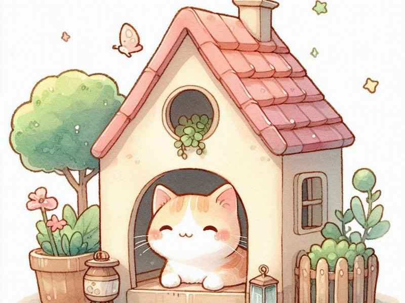 猫屋 简笔画（猫屋简笔画大全）
