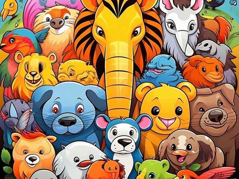 动物园里的动物图片卡通（动物园里的动物图片卡通画）