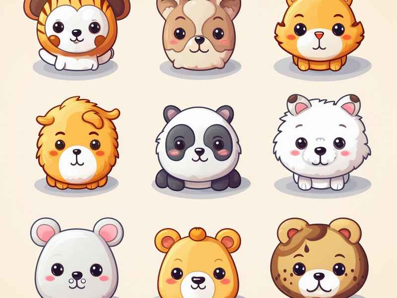 呆萌卡通动物图绘画，呆萌卡通动物图绘画大全
