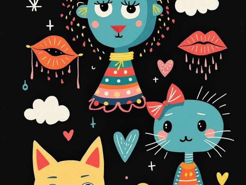 猫咪公主儿童画、猫咪公主儿童画图片 猫咪公主儿童画、猫咪公主儿童画图片