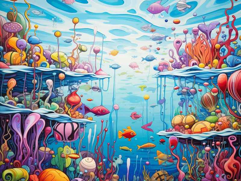 海底的童话故事美术画、海底的故事图片 海底的童话故事美术画、海底的故事图片