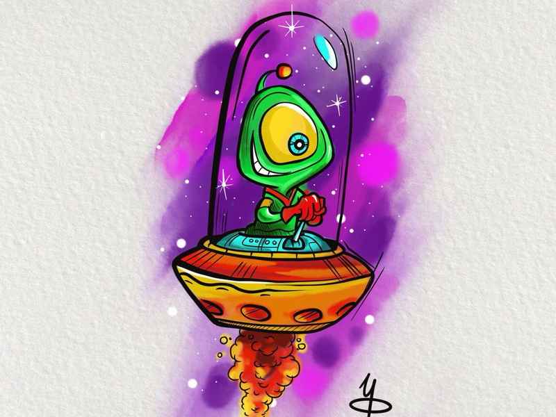 ufo儿童画、ufo儿童画图片