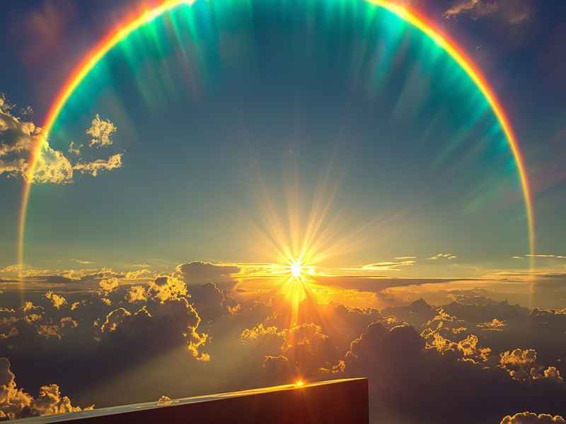 太阳和彩虹的图片，太阳和彩虹的图片自然