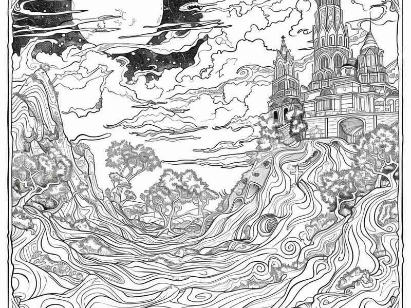 童话故事创编插画带文字线稿 童话故事创编插画带文字线稿